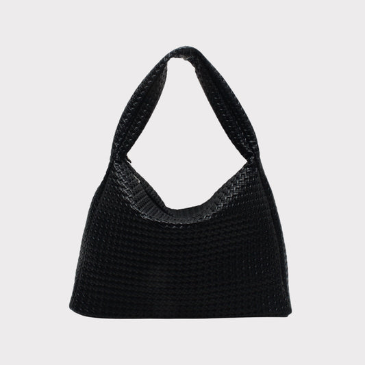 Sac cabas souple tissé noir