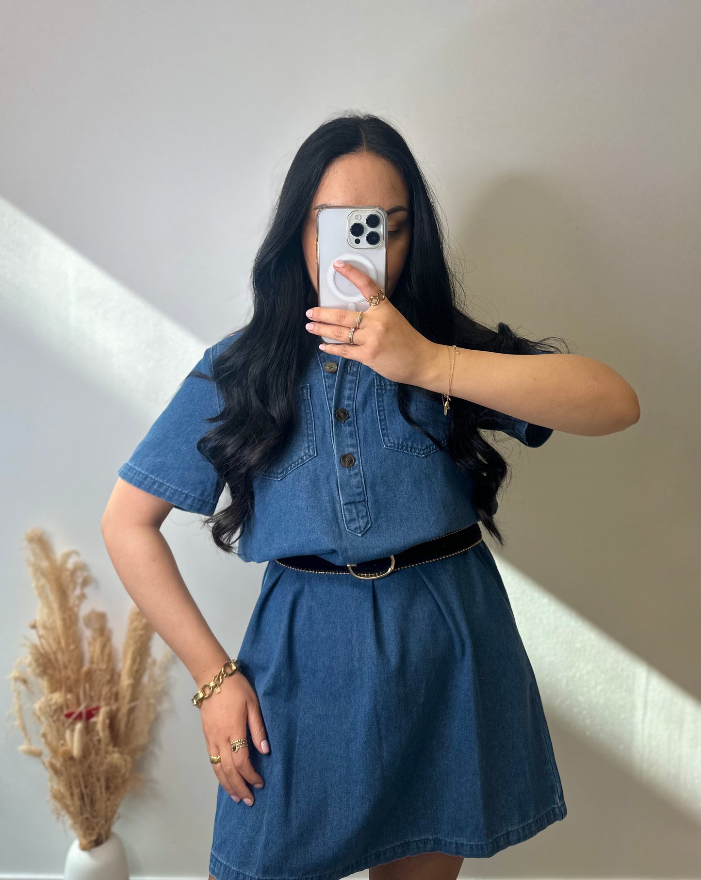 Robe courte en jean souple - ANNA