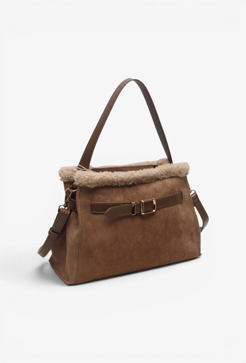 Sac suédine détails Teddy format moyen
