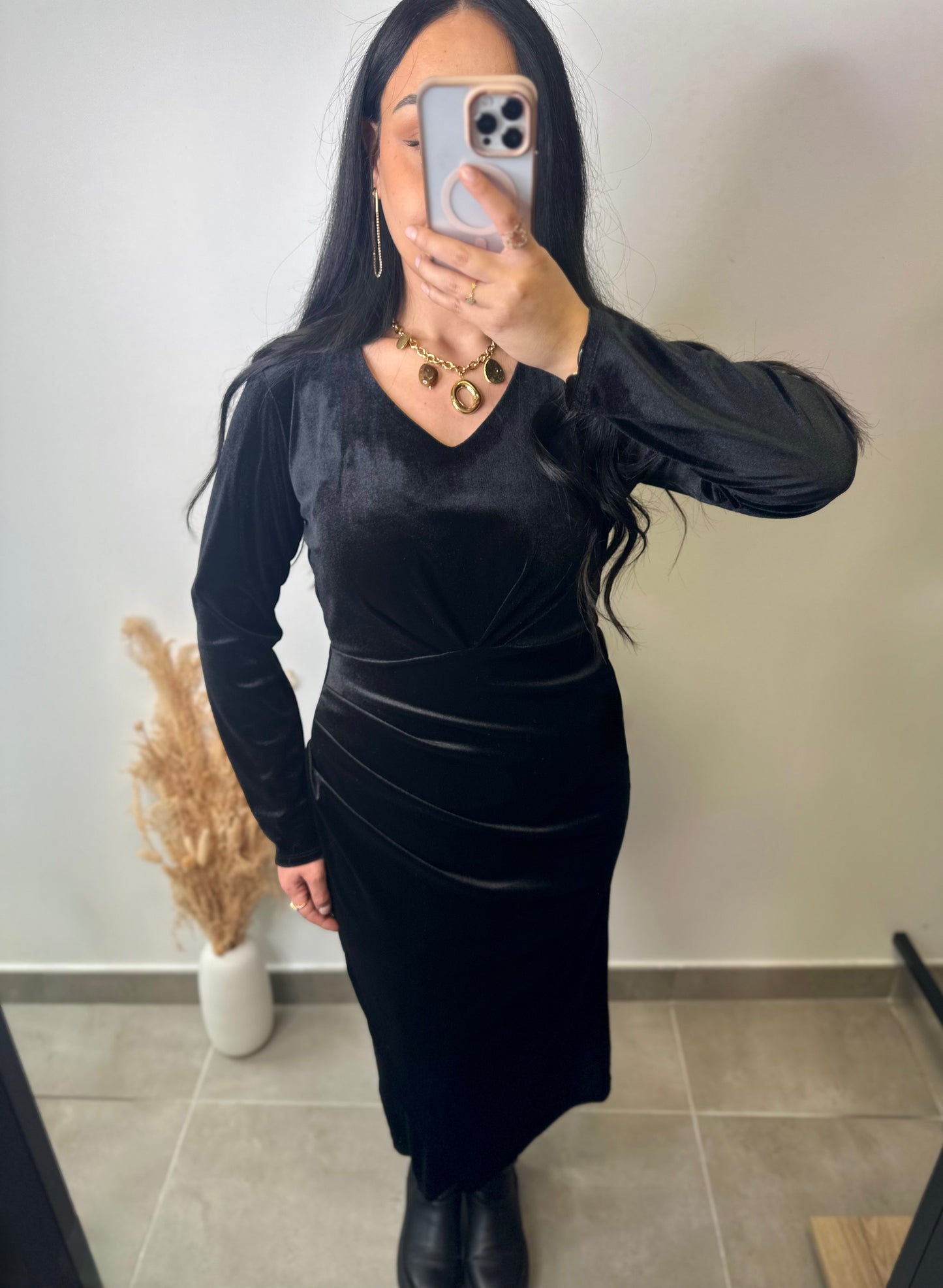 Robe longue en velours - HINAUPOKO