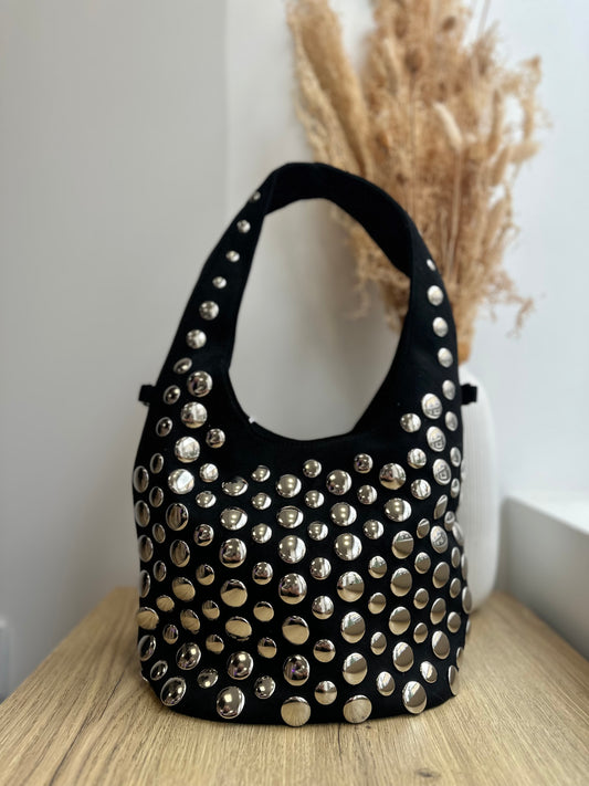 Sac en cuir suédine clouté - GAB