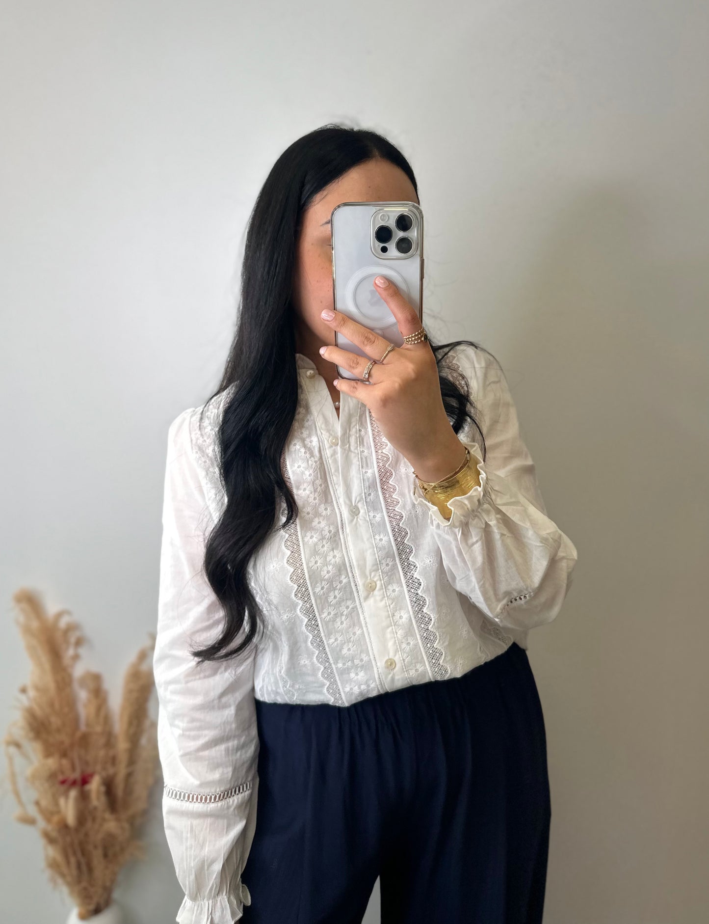 Chemise blanche brodée - AMBRE