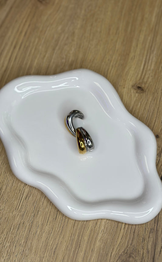 Boucles d’oreilles créoles bicolores - AMAL