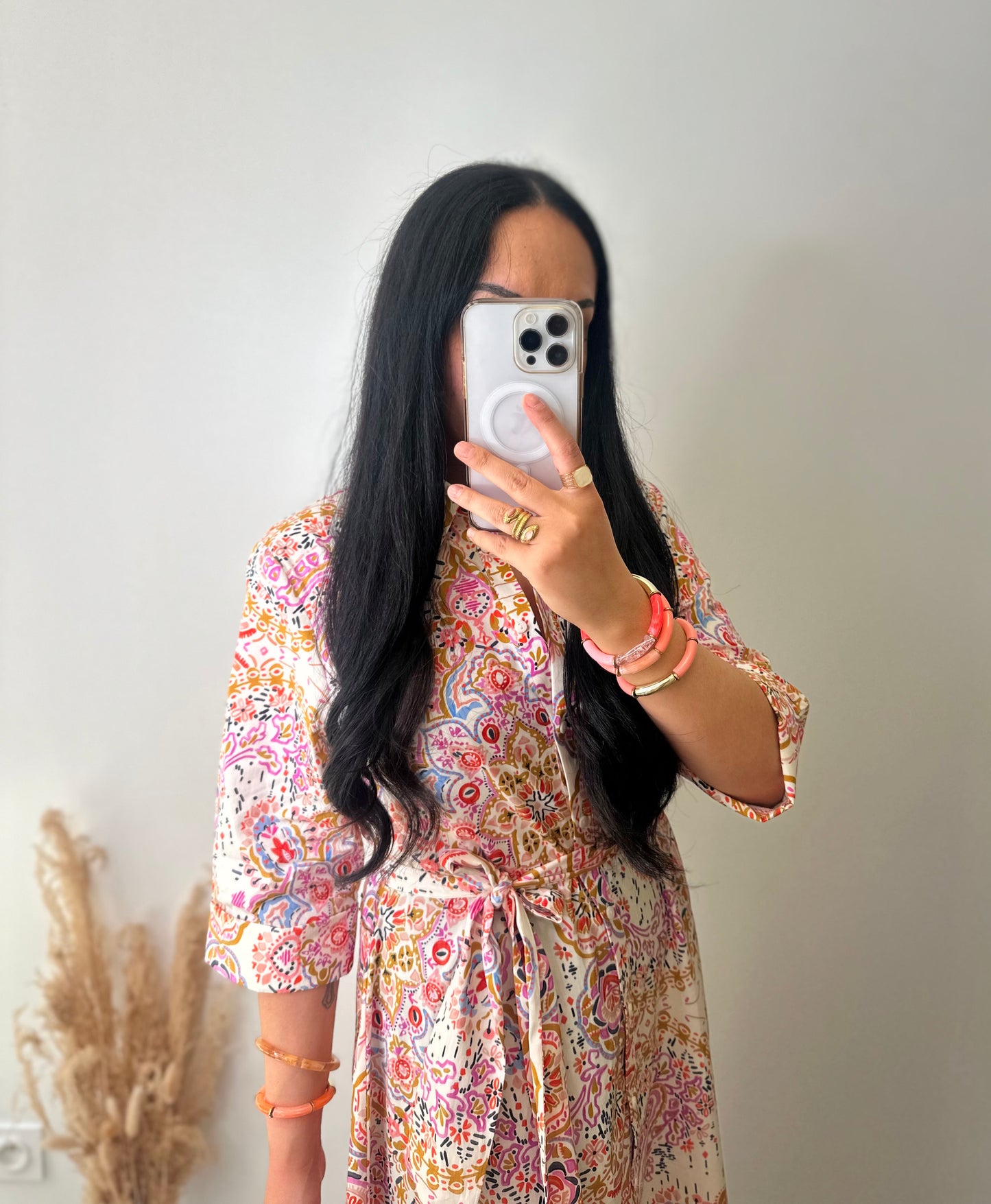 Robe chemise colorée imprimé cachemire