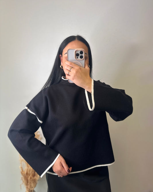 Pull à liseret blanc - IRIS