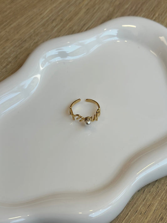 Bague AMOUR perle