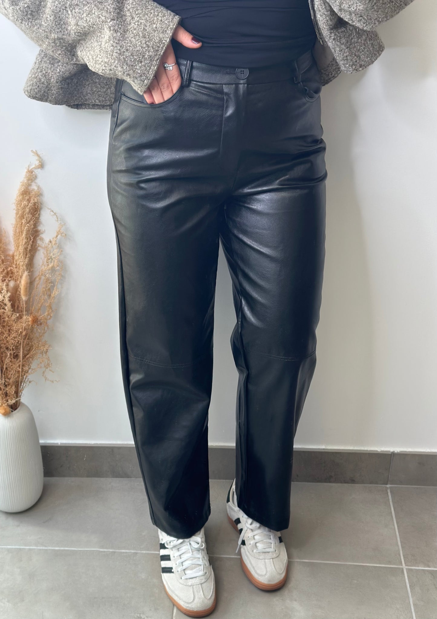 Pantalon simili-cuir noir - AMBRE