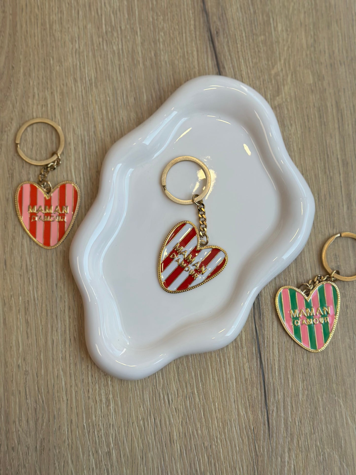 Porte clefs MAMAN D’AMOUR rouge