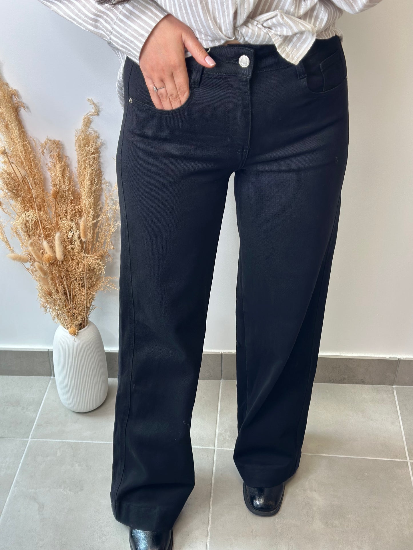 Jean noir wide leg - LOUISE