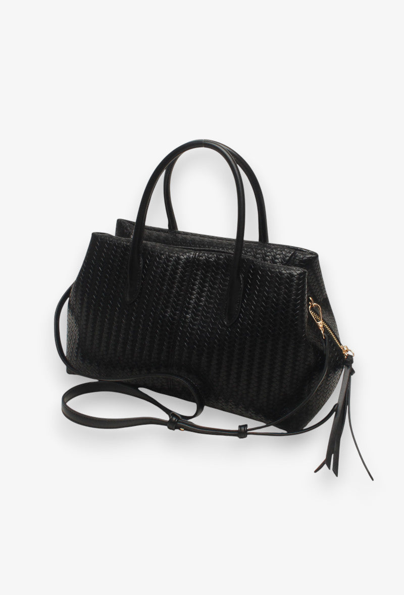 Sac tressé moyen noir