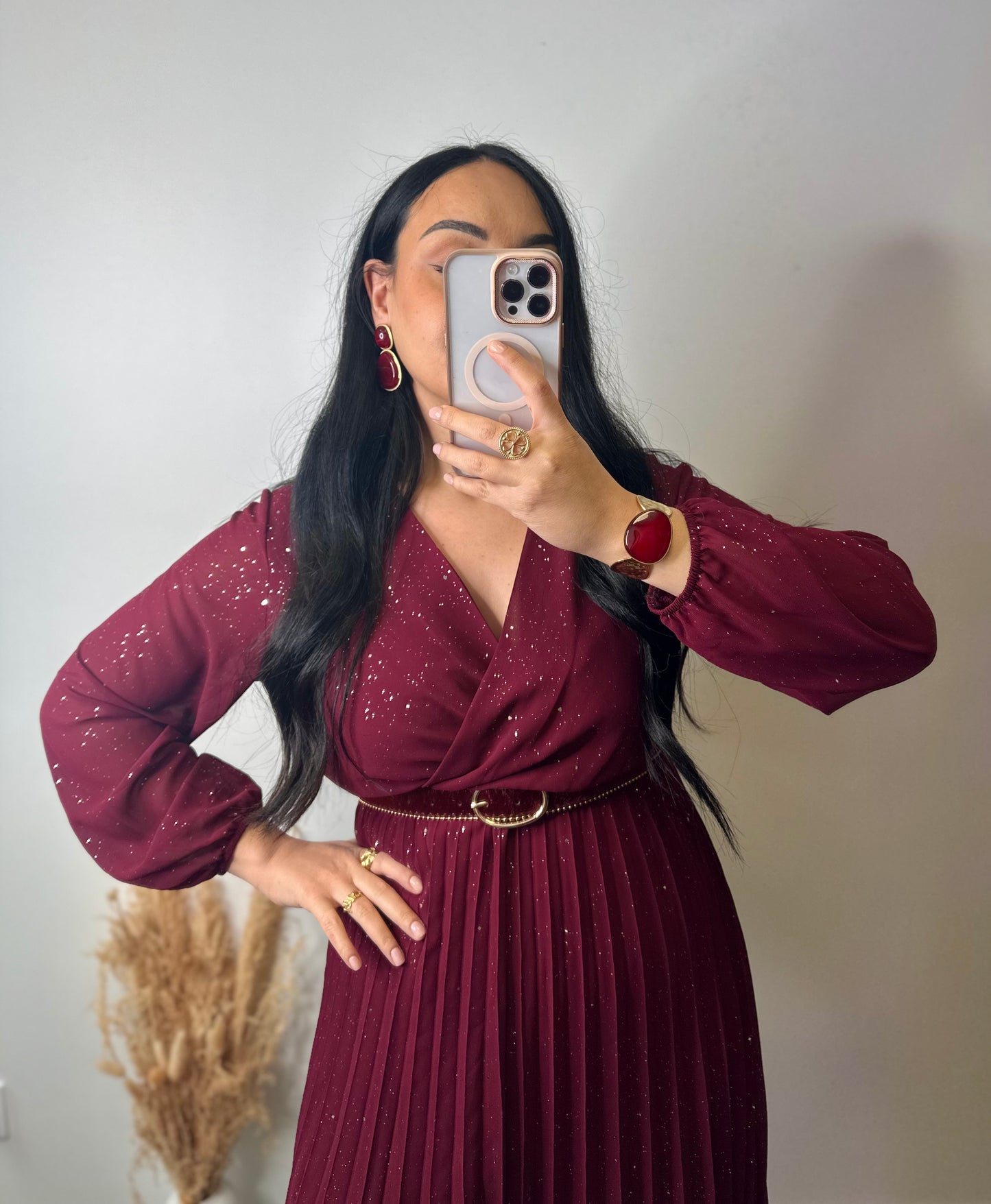 Robe plissée élastique à paillettes - GLAM