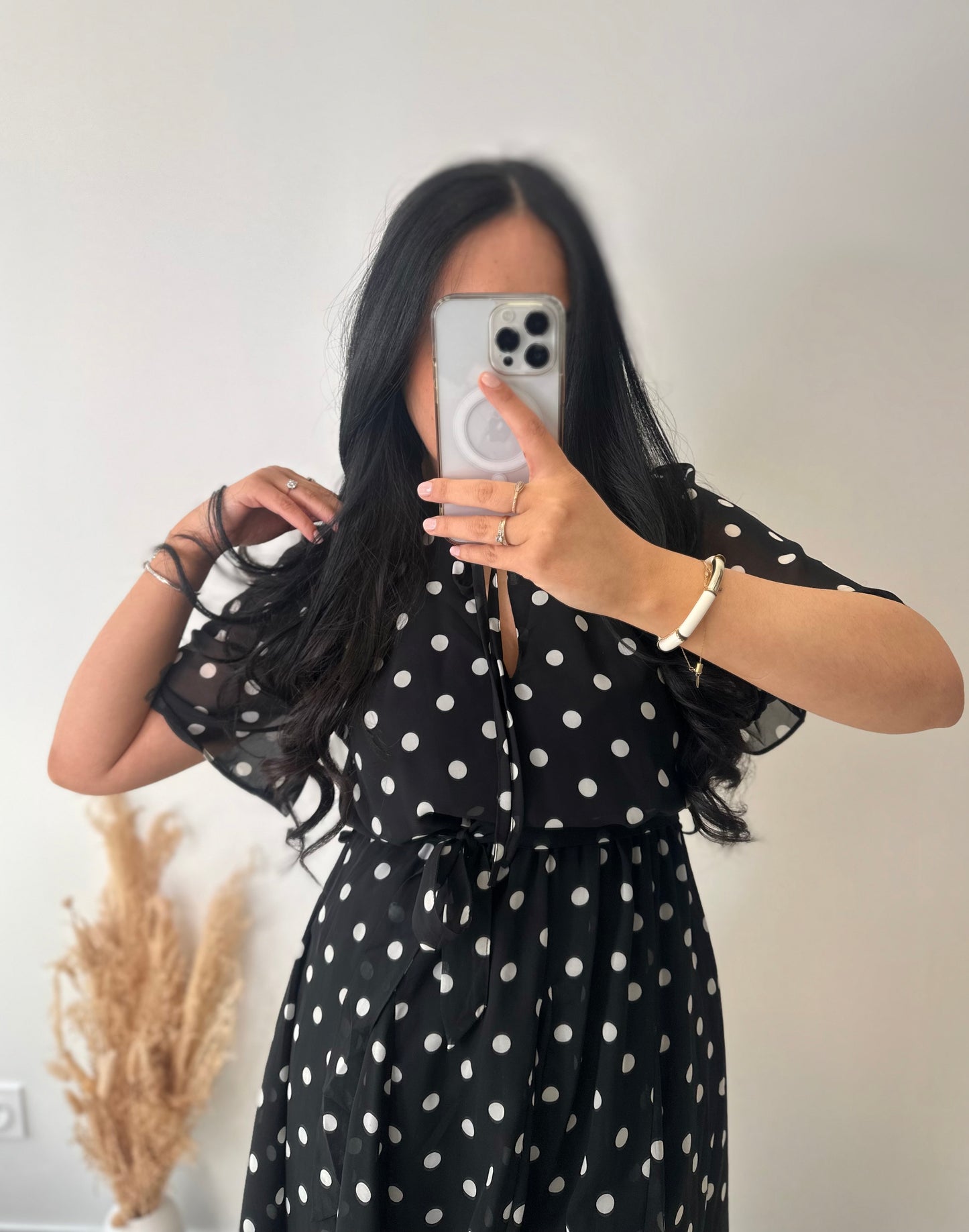 Robe courte à pois