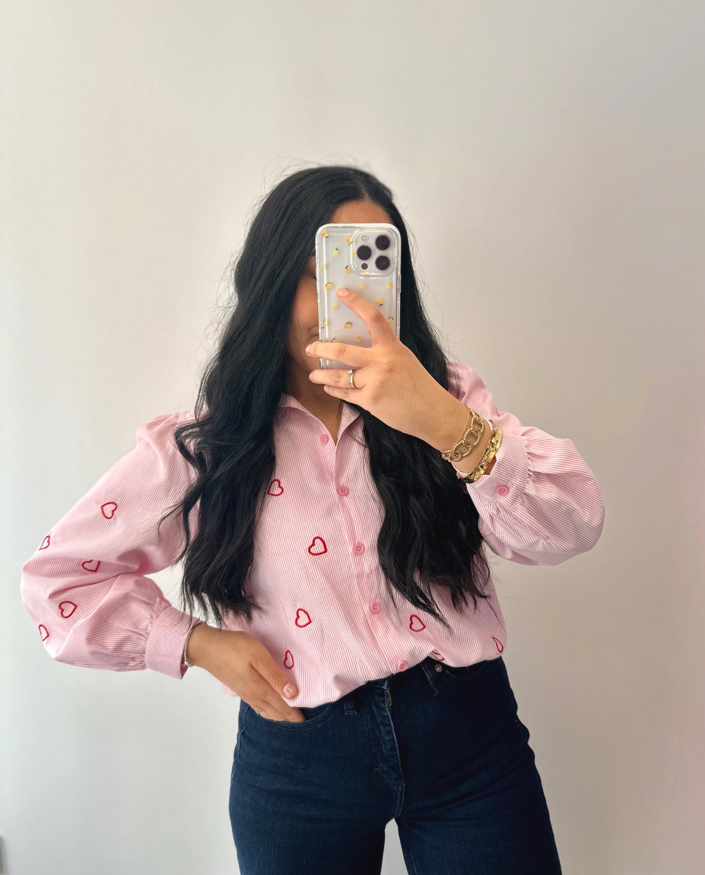 Chemise à rayures rose - LOU
