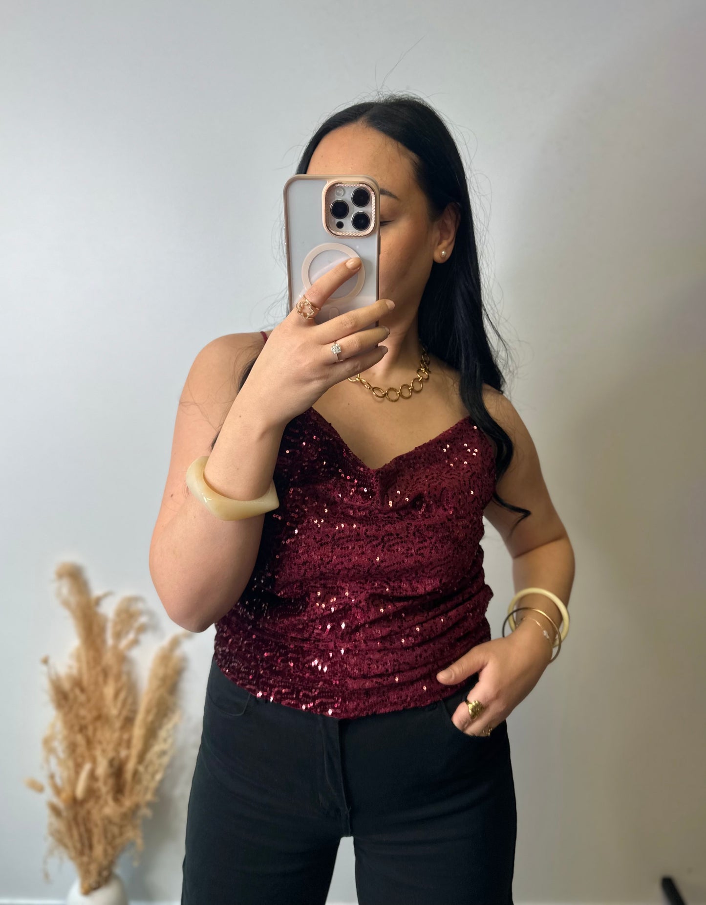 Haut en velours avec paillettes doublé - GLAM