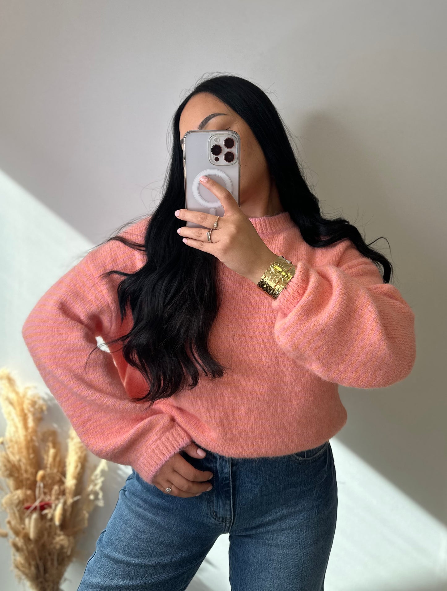 Pull à rayures orange et rose - EVA