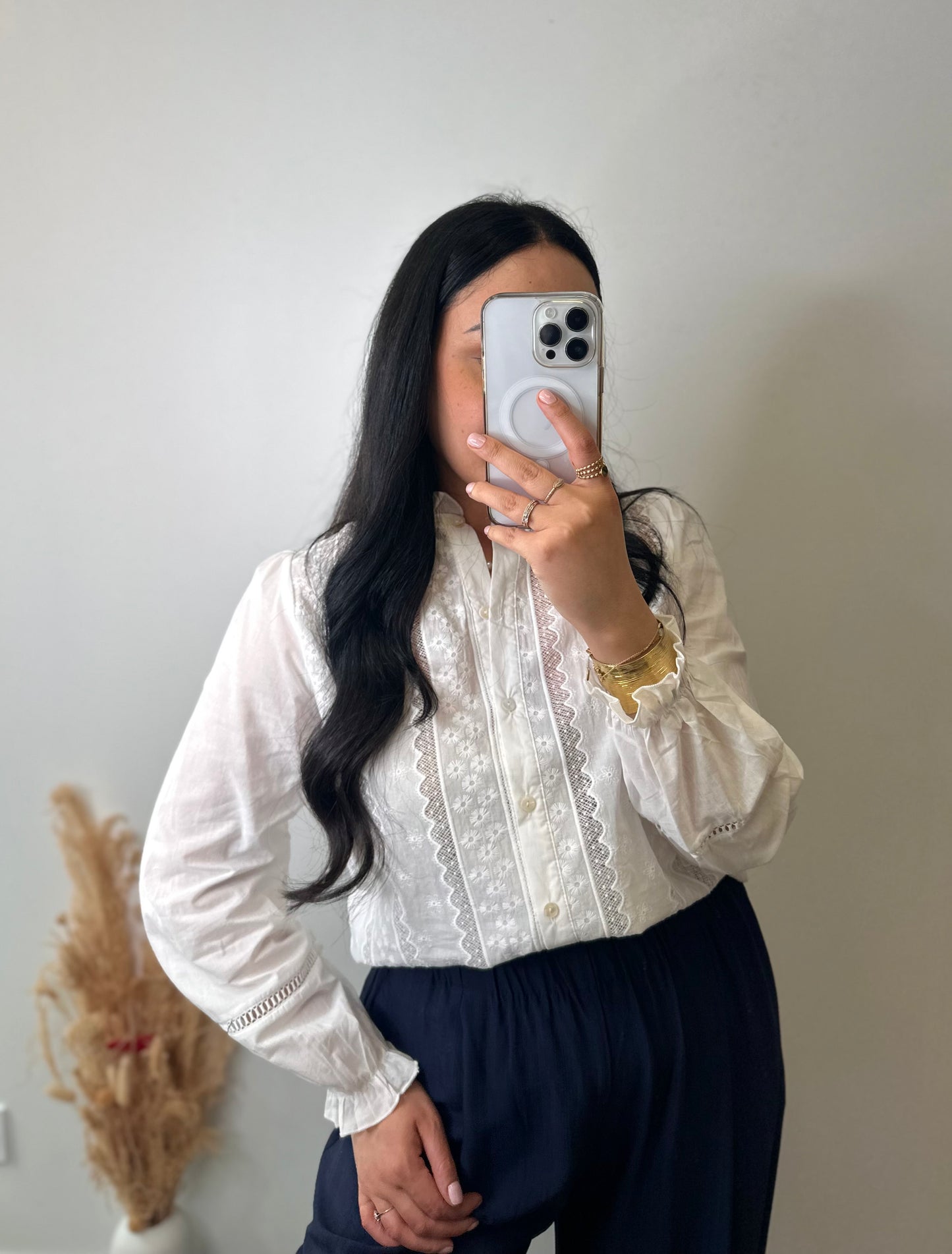 Chemise blanche brodée - AMBRE