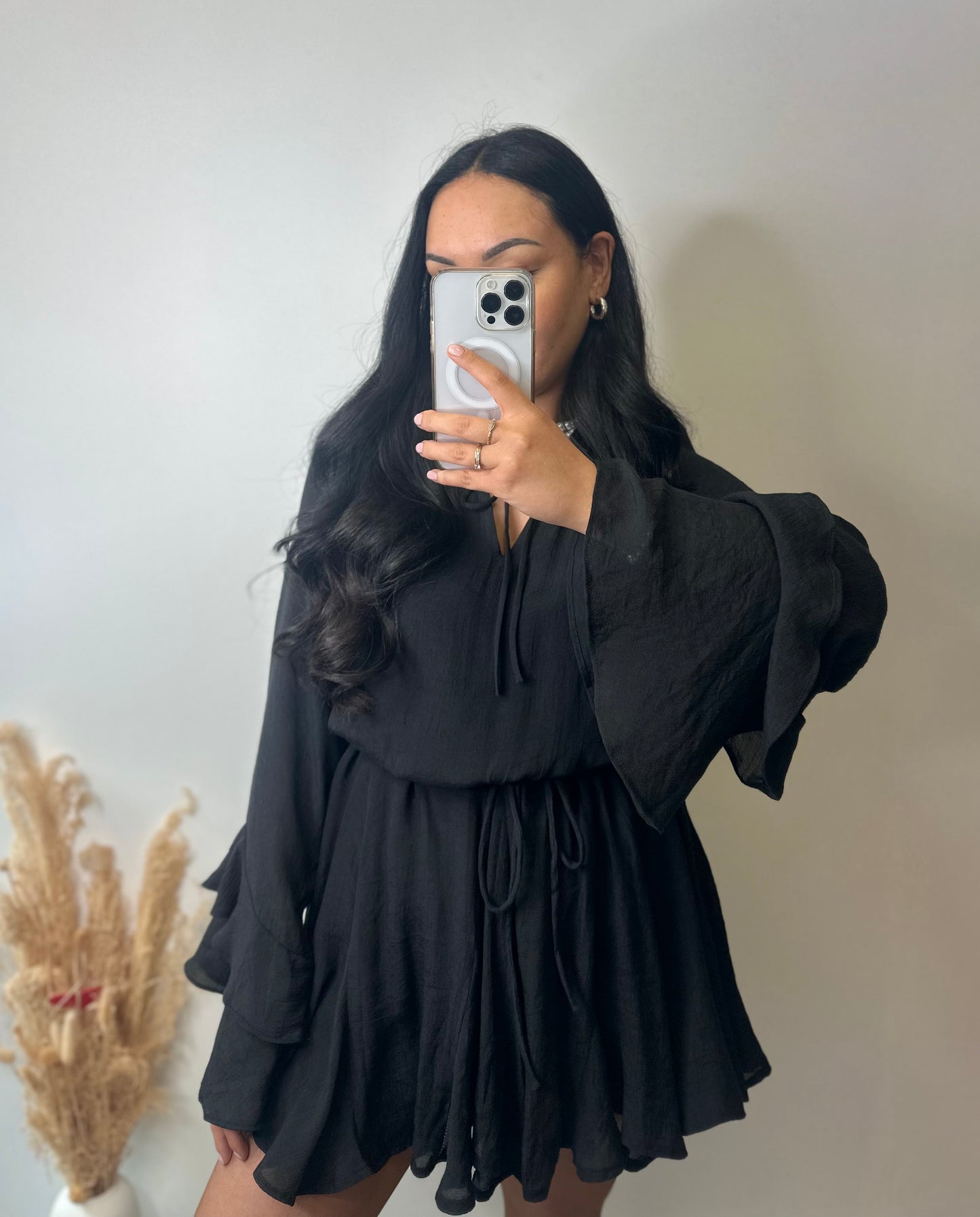 Robe noire à volants - JADE