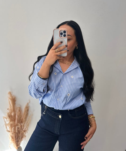 Jean boutons de travers - extra wide leg - JADE