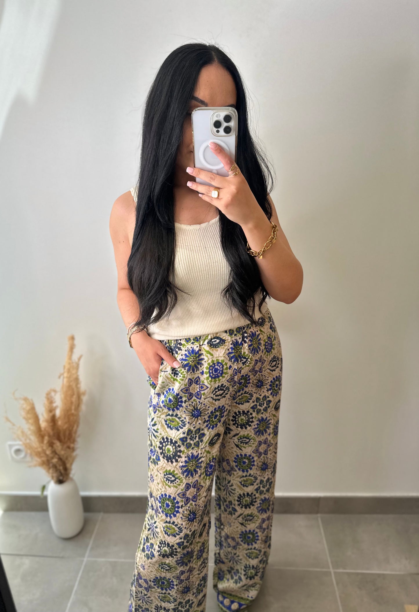 Top basic beige en viscose