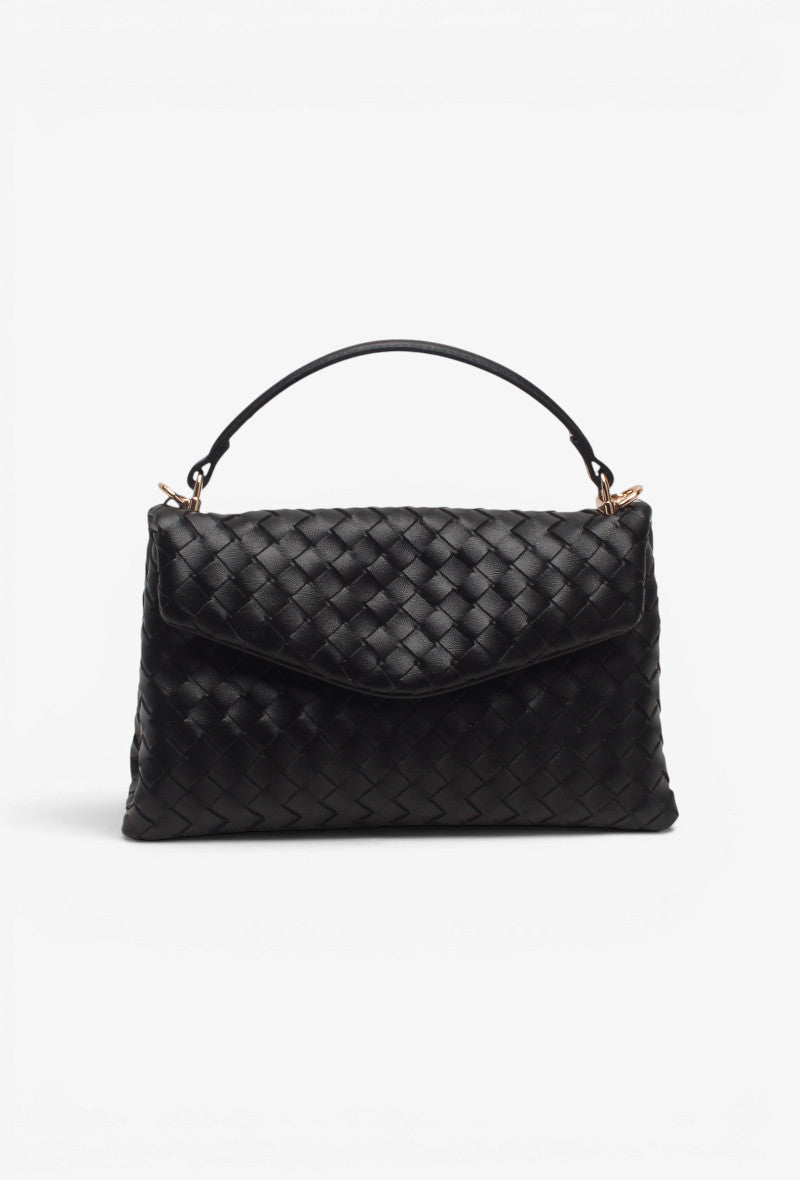 Sac tressé noir petit format