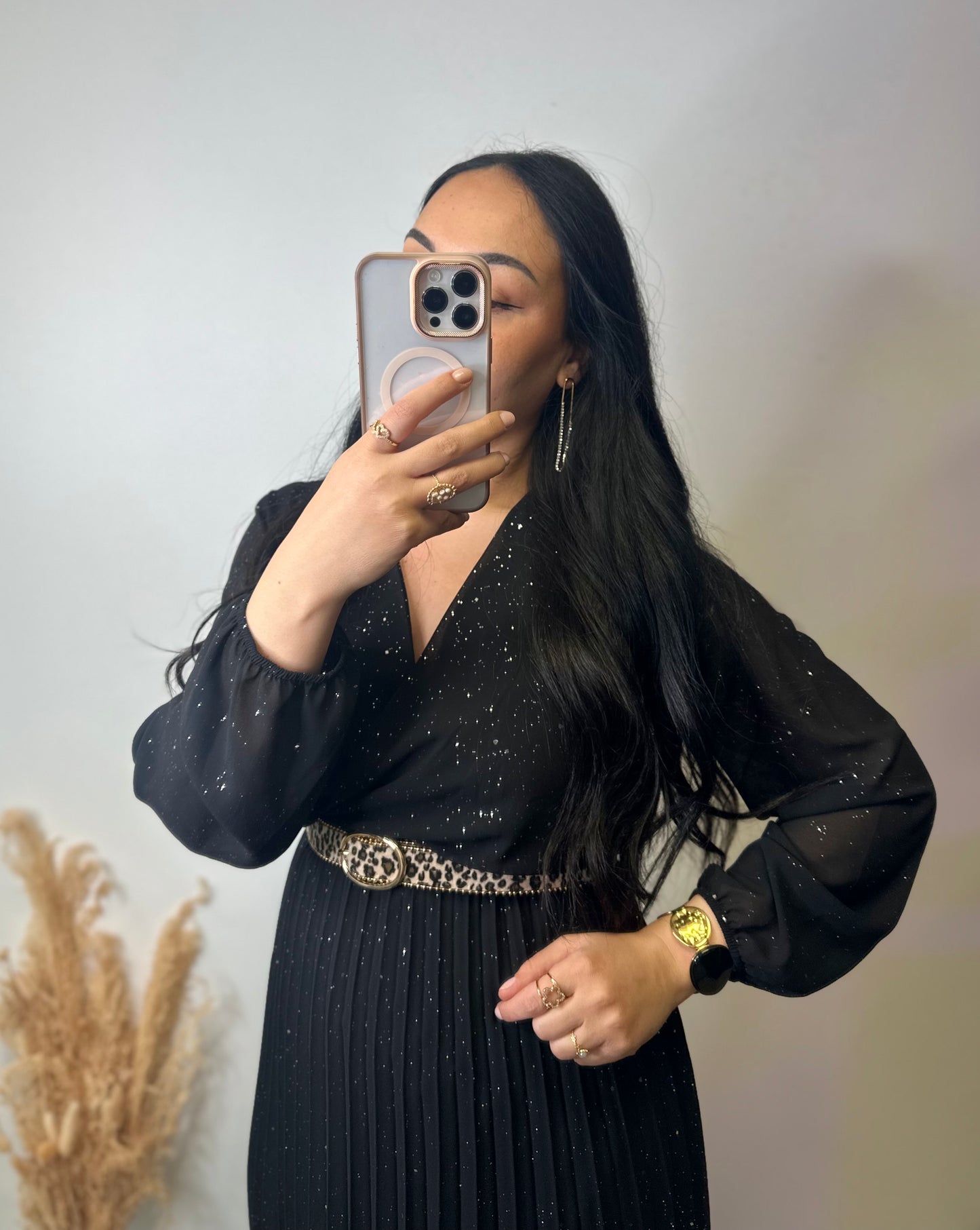 Robe plissée élastique à paillettes - GLAM