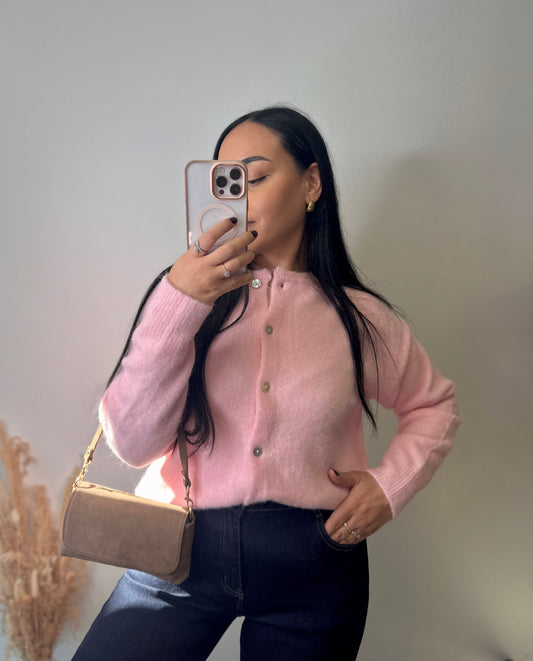 Gilet cocooning rose - GIULIA