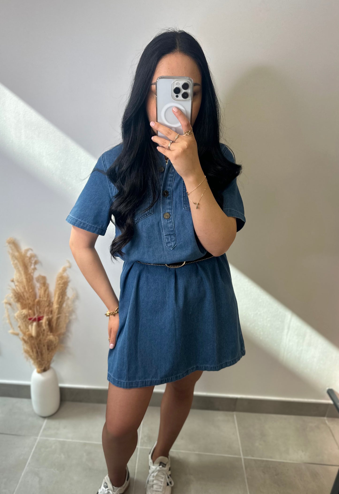 Robe courte en jean souple - ANNA