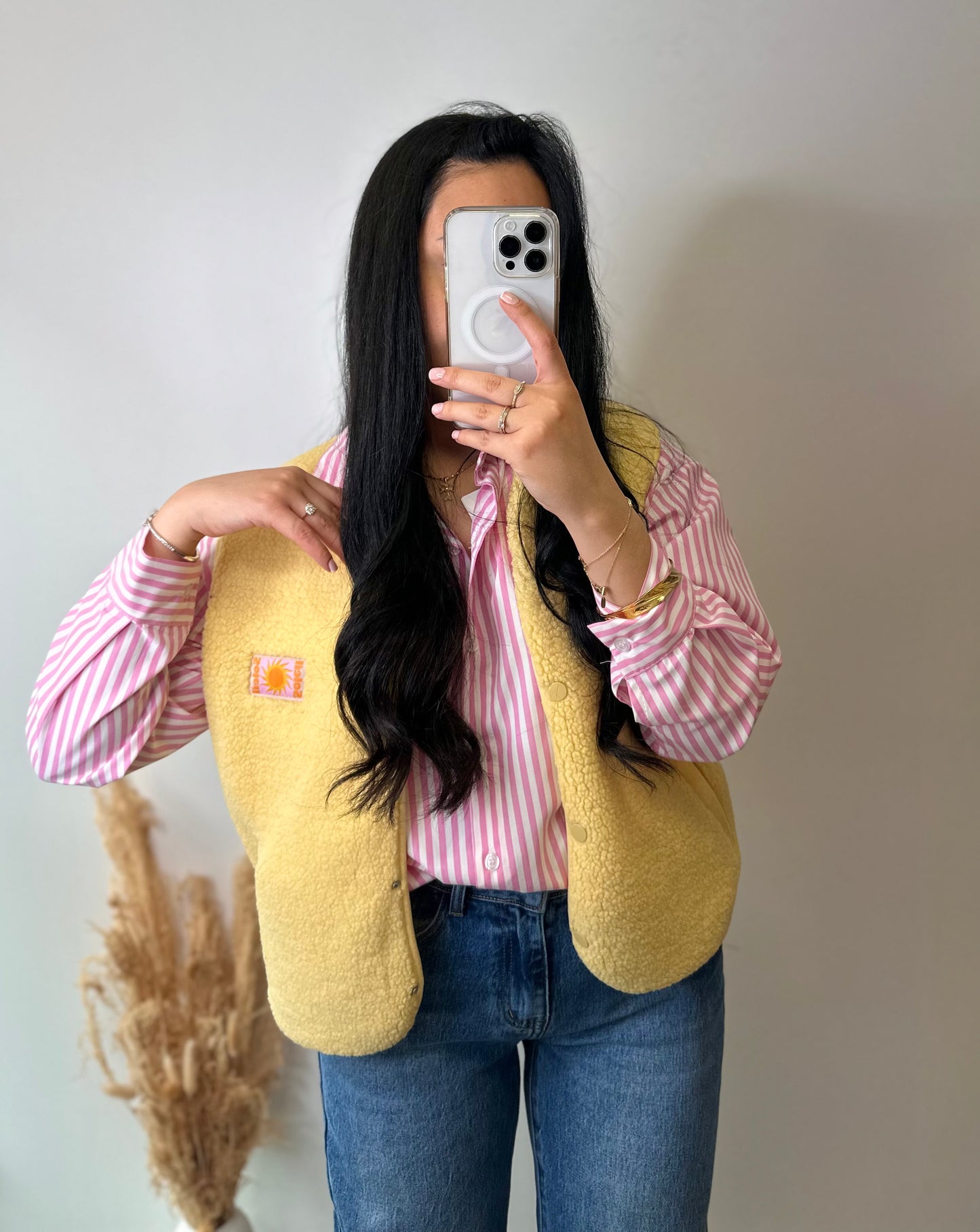 Chemise à rayures rose - LOVE