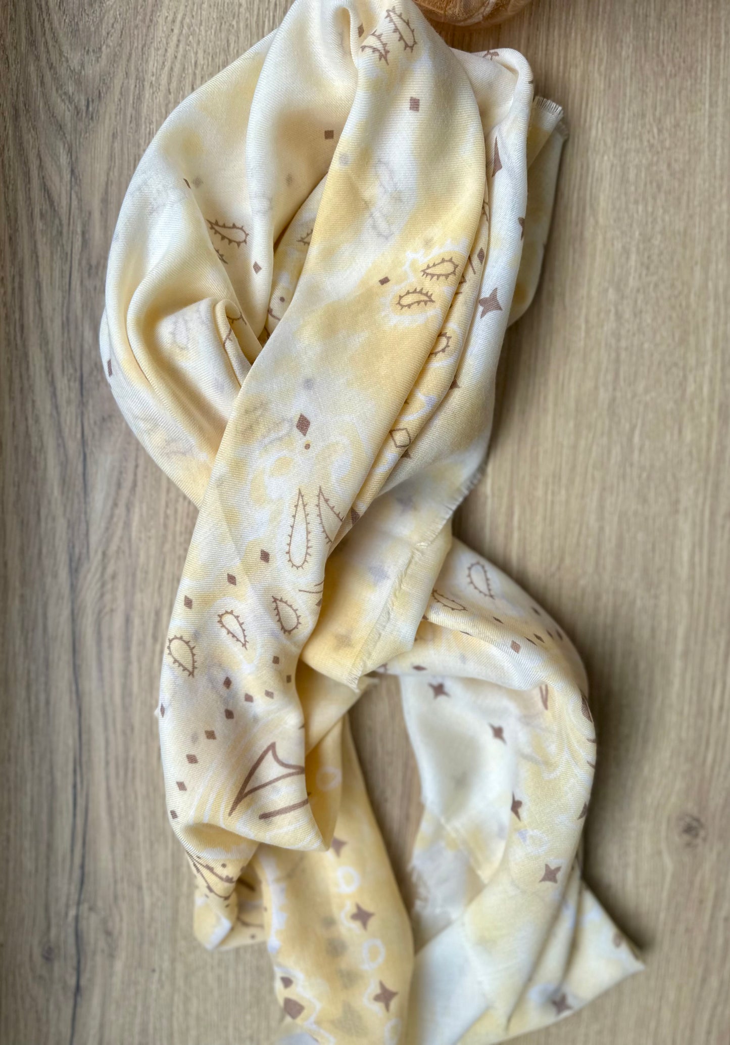 Écharpe viscose laine bandana - JAUNE