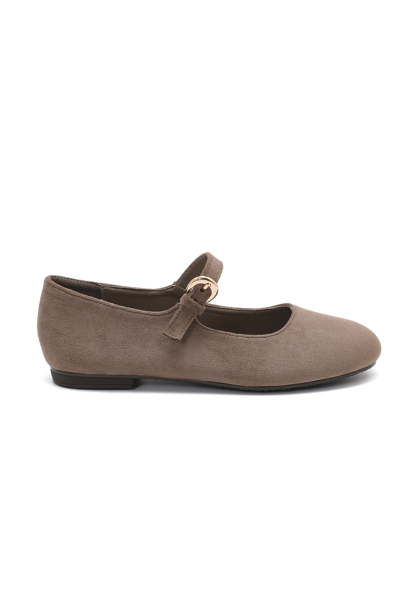 Ballerines à boucle en suédine taupe