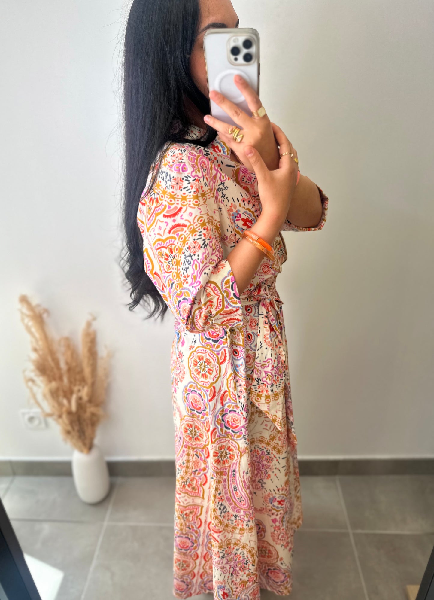 Robe chemise colorée imprimé cachemire