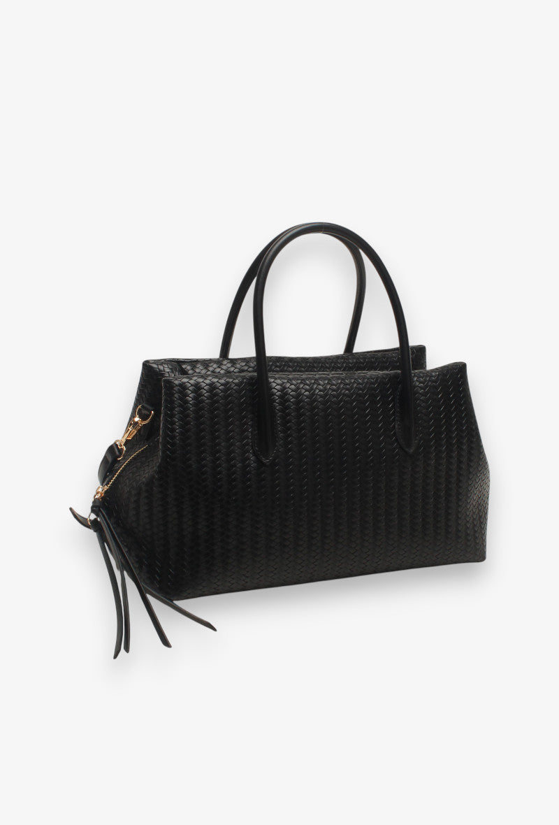Sac tressé moyen noir