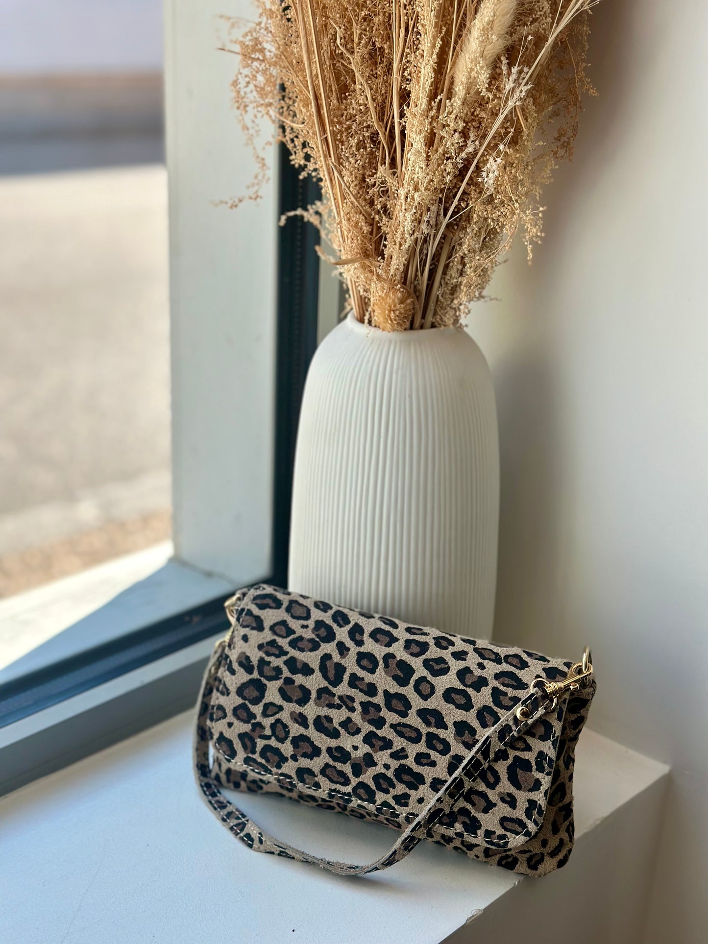 Sac léopard en cuir suédine - CHIARA