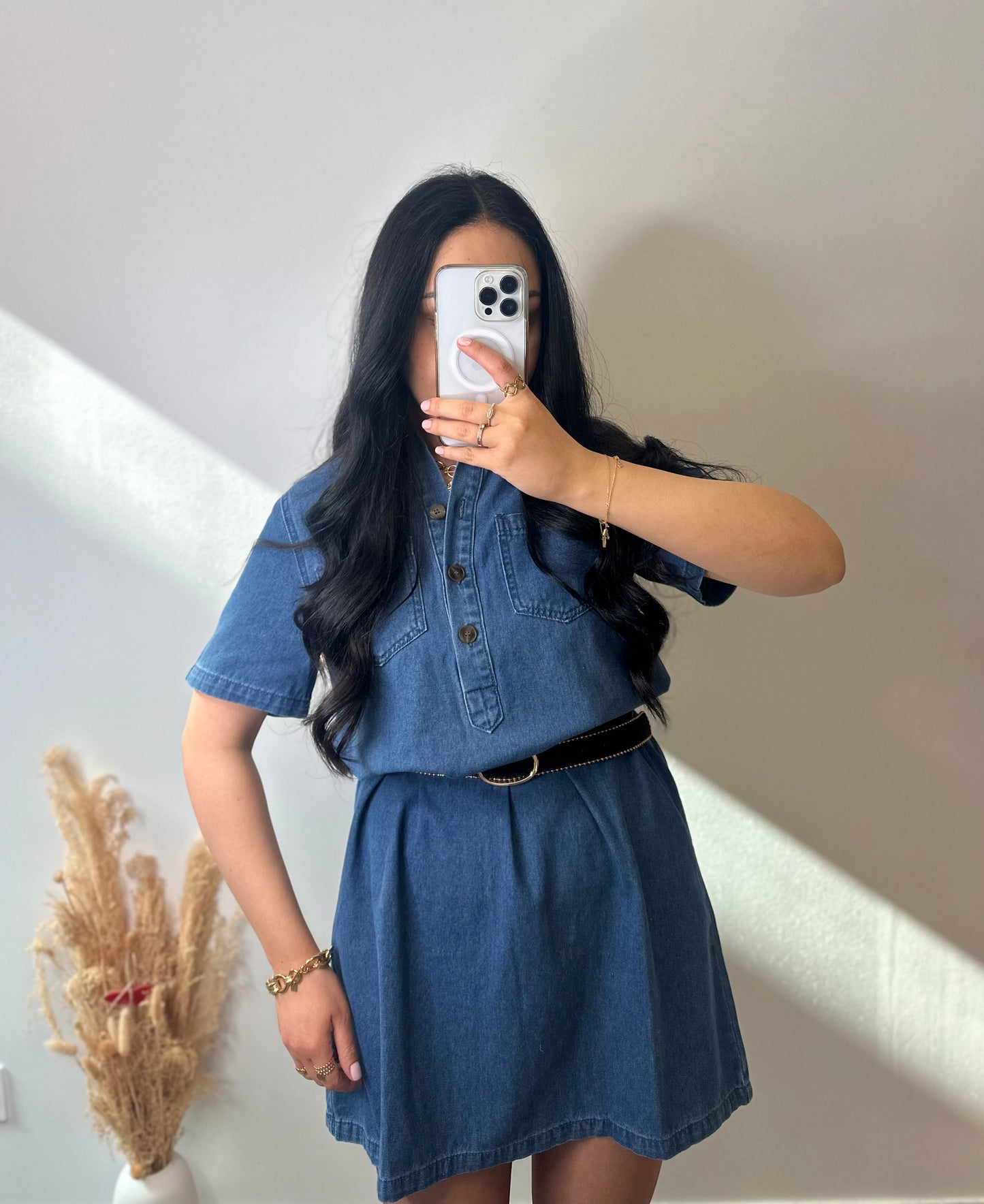 Robe courte en jean souple - ANNA