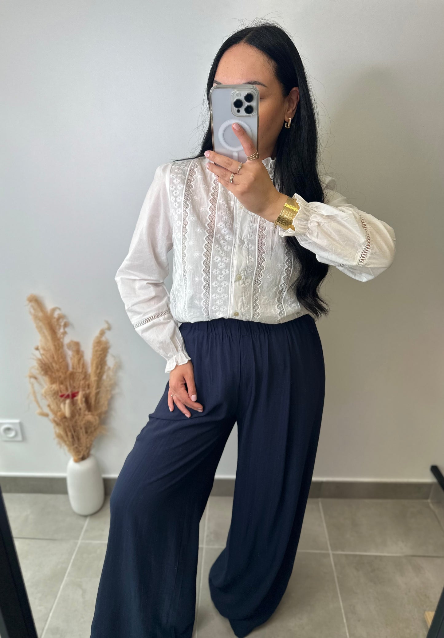 Chemise blanche brodée - AMBRE