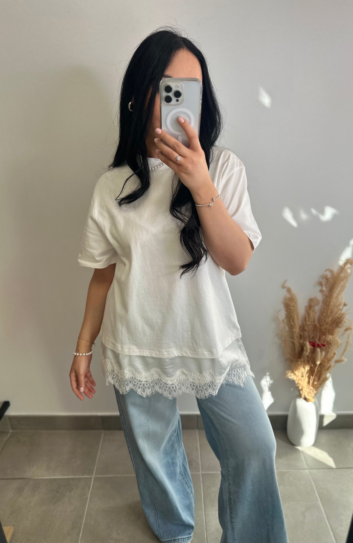 T-shirt à dentelles - LOUISE