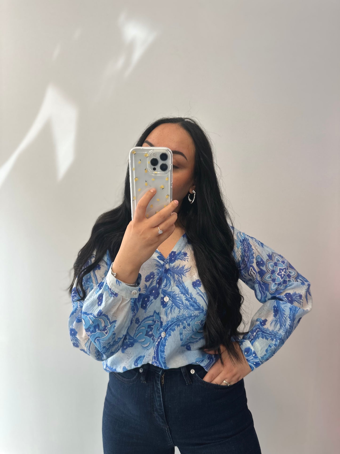 Chemise en voile de coton - BLUE