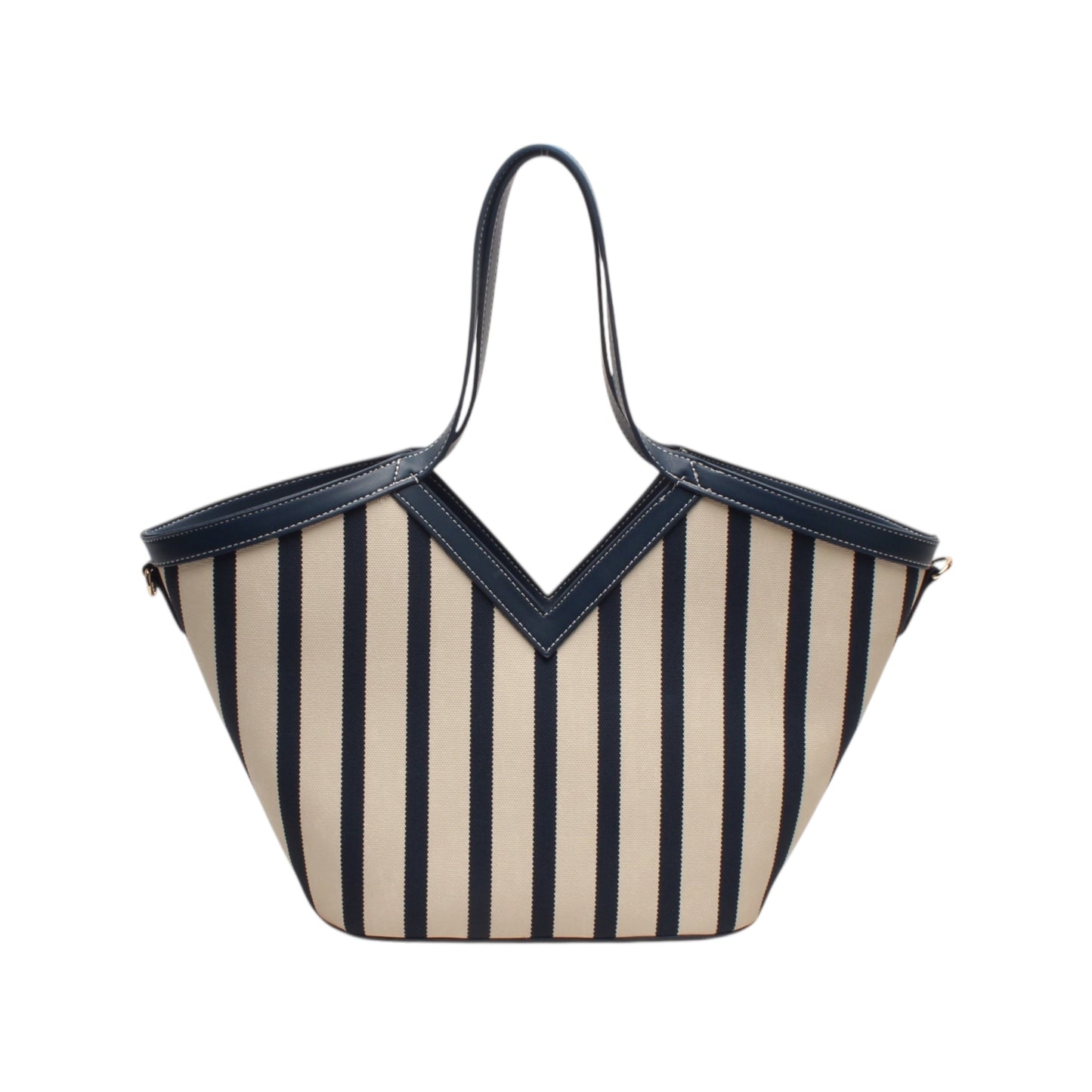 Sac panier à rayures bleu