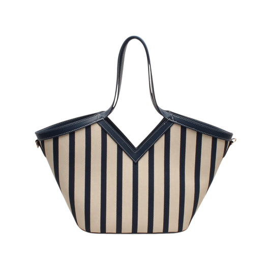 Sac panier à rayures bleu