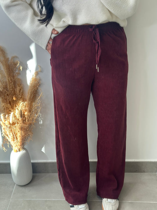 Pantalon décontracté bordeaux - AGATHE