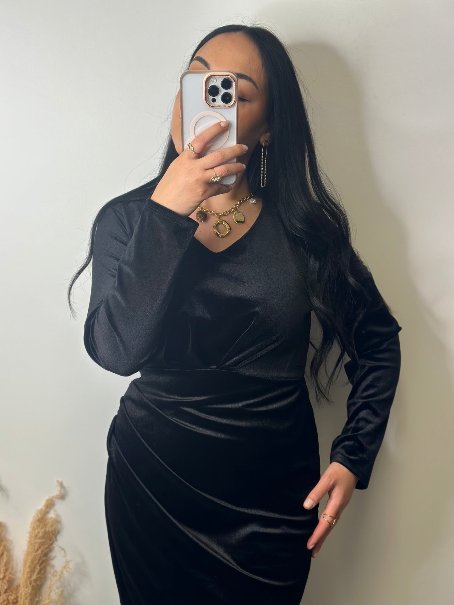 Robe longue en velours - HINAUPOKO