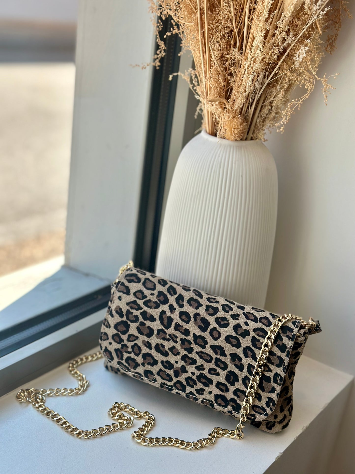 Sac léopard en cuir suédine - CHIARA