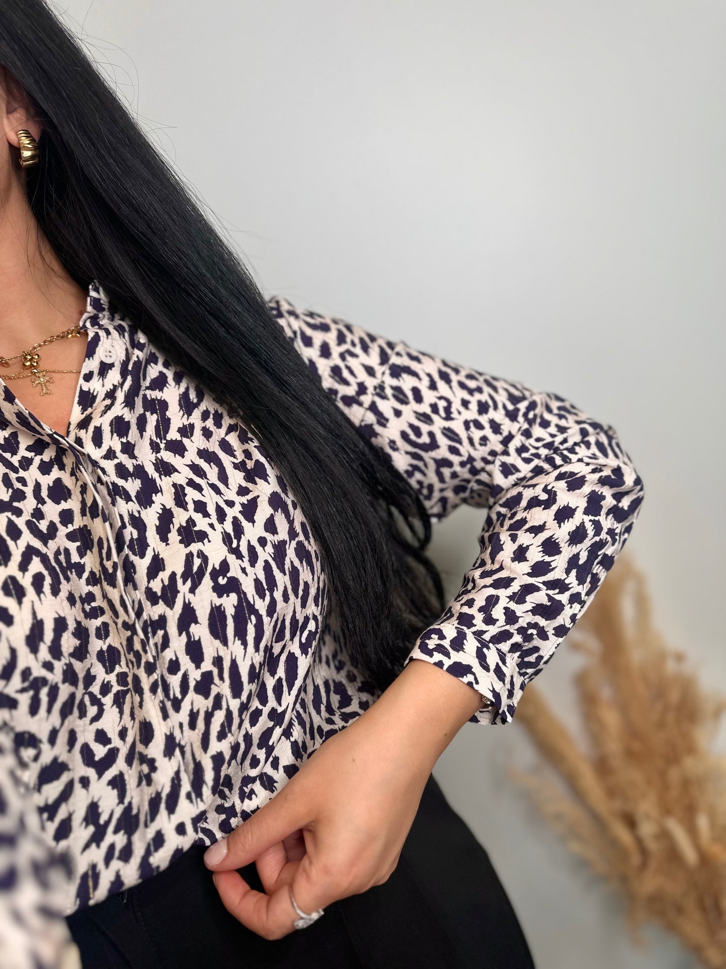 Chemisier léopard bleu - CHIARA