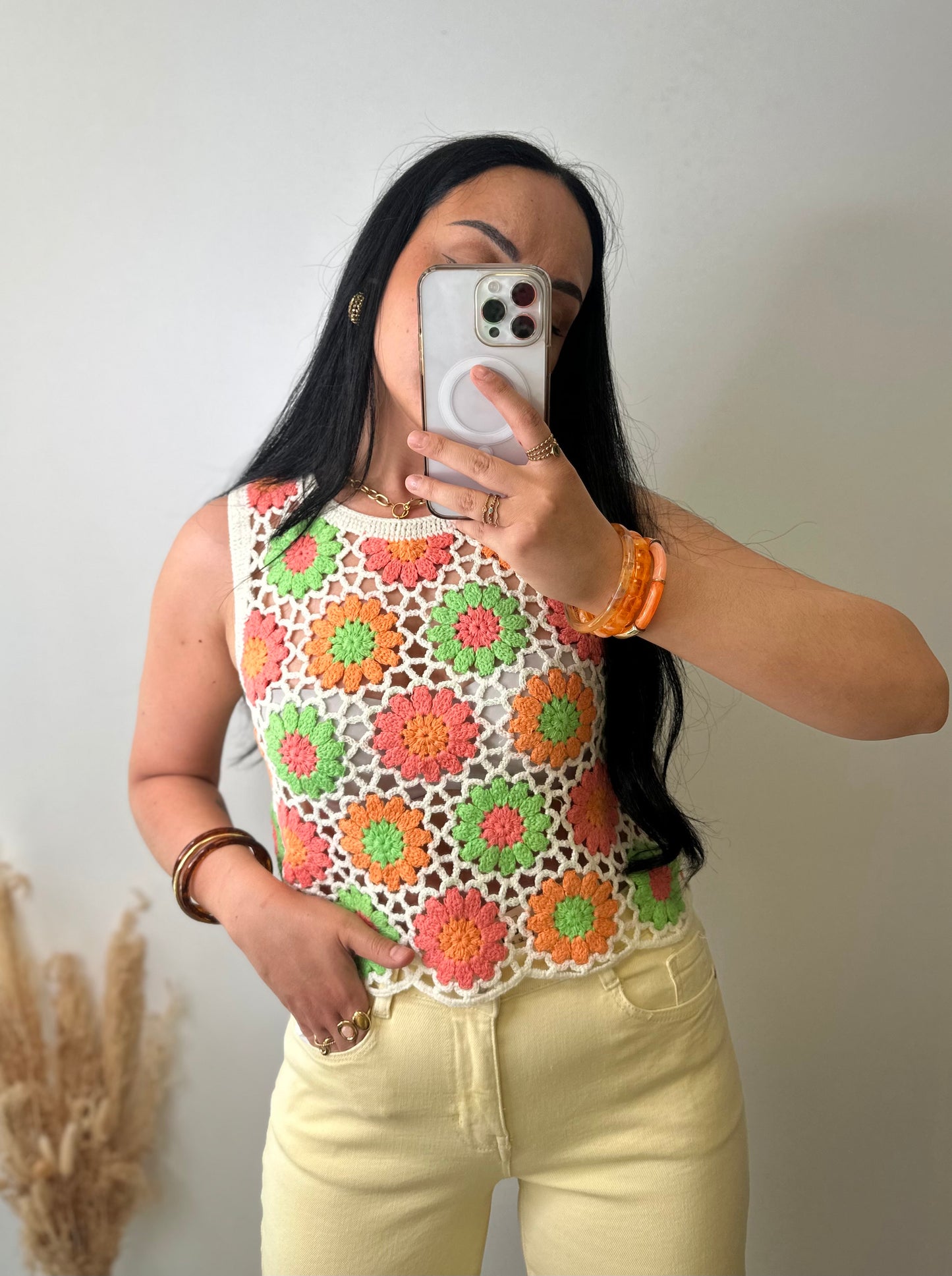 Jean coupe wide leg jaune souple