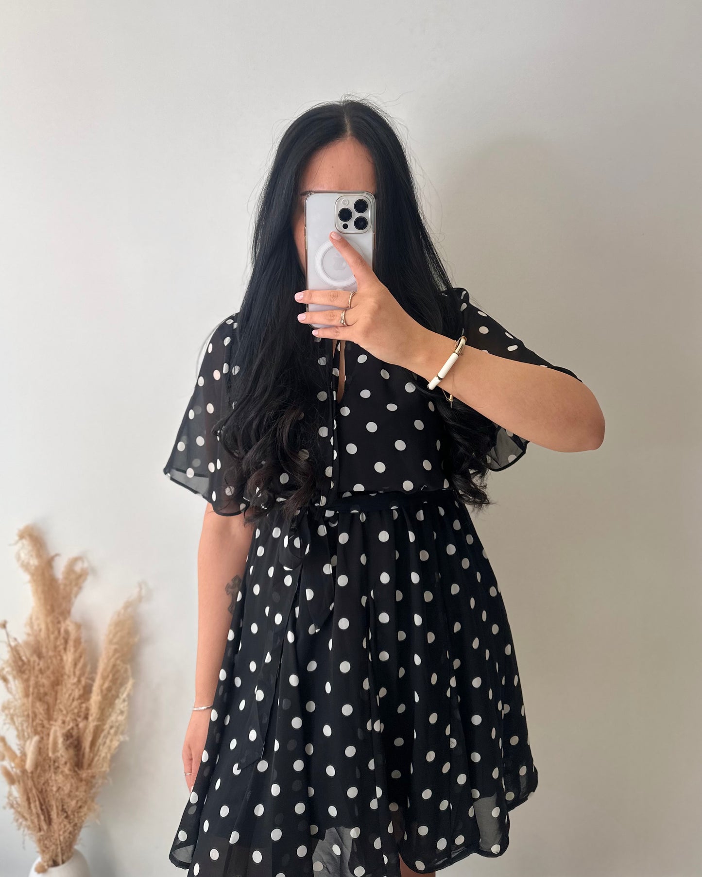 Robe courte à pois