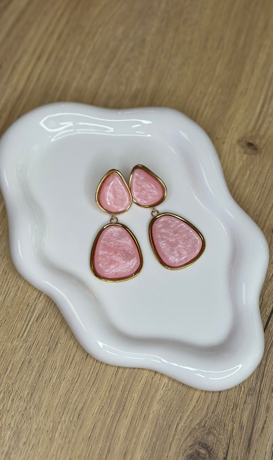 Boucles d’oreilles pendantes à grosses pierres - ROSE