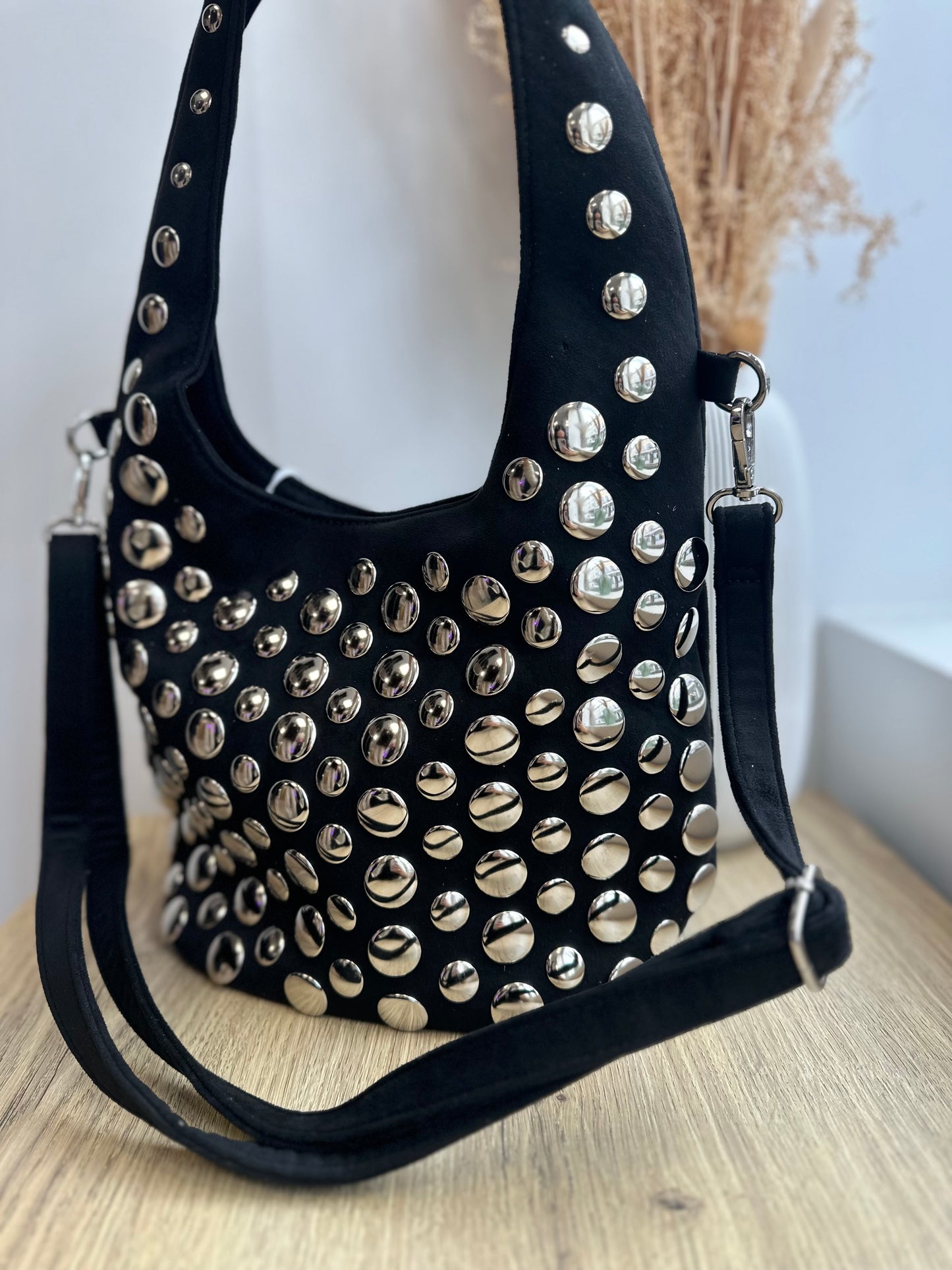 Sac en cuir suédine clouté - GAB