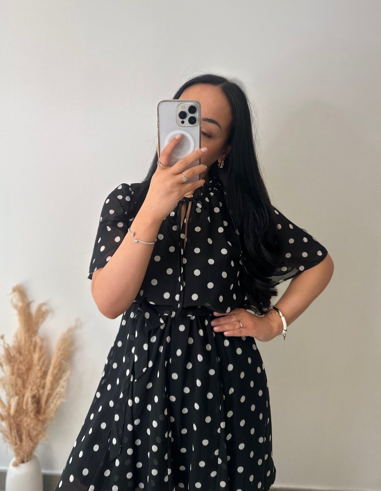 Robe courte à pois