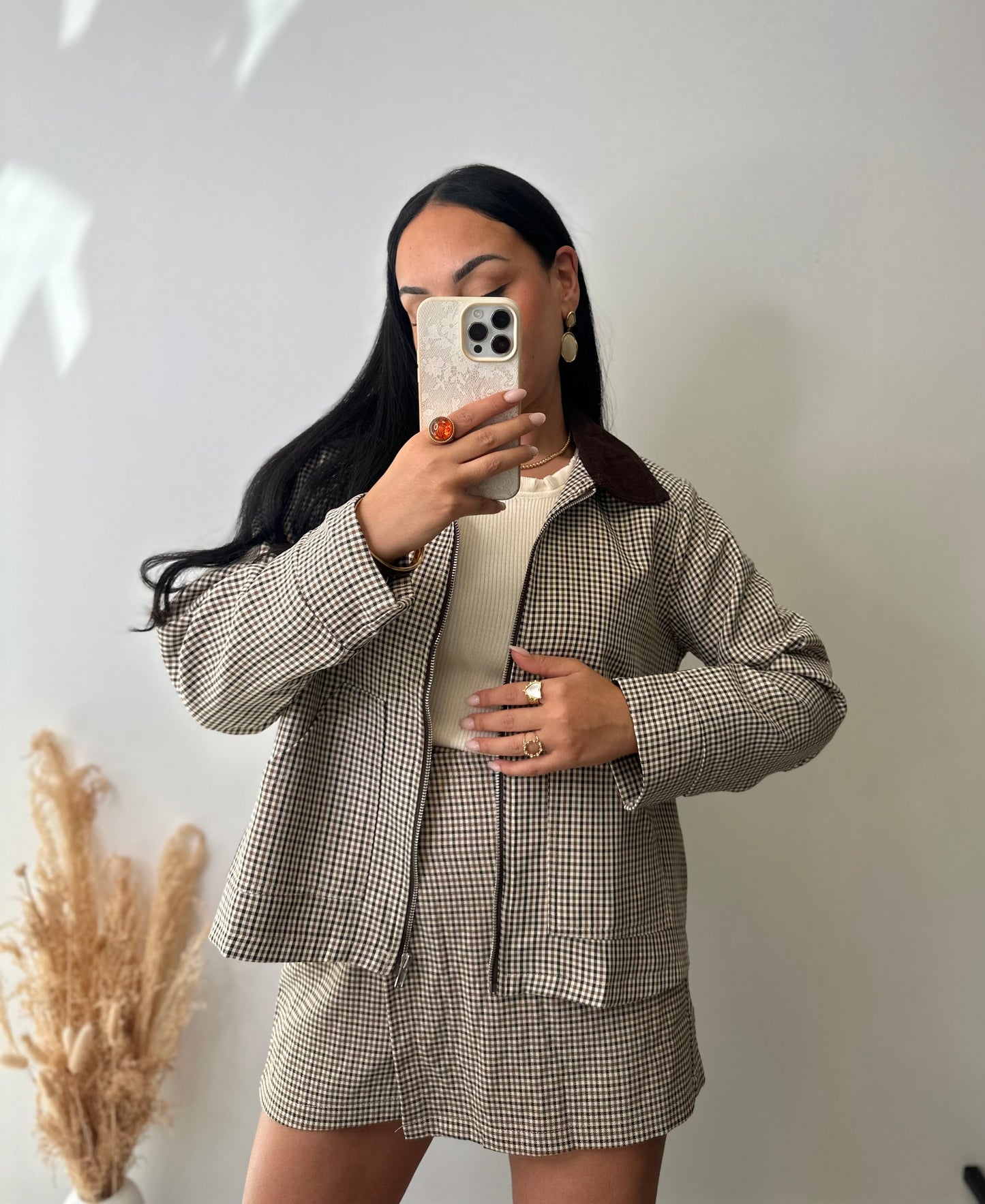 Veste à carreaux pieds de poule