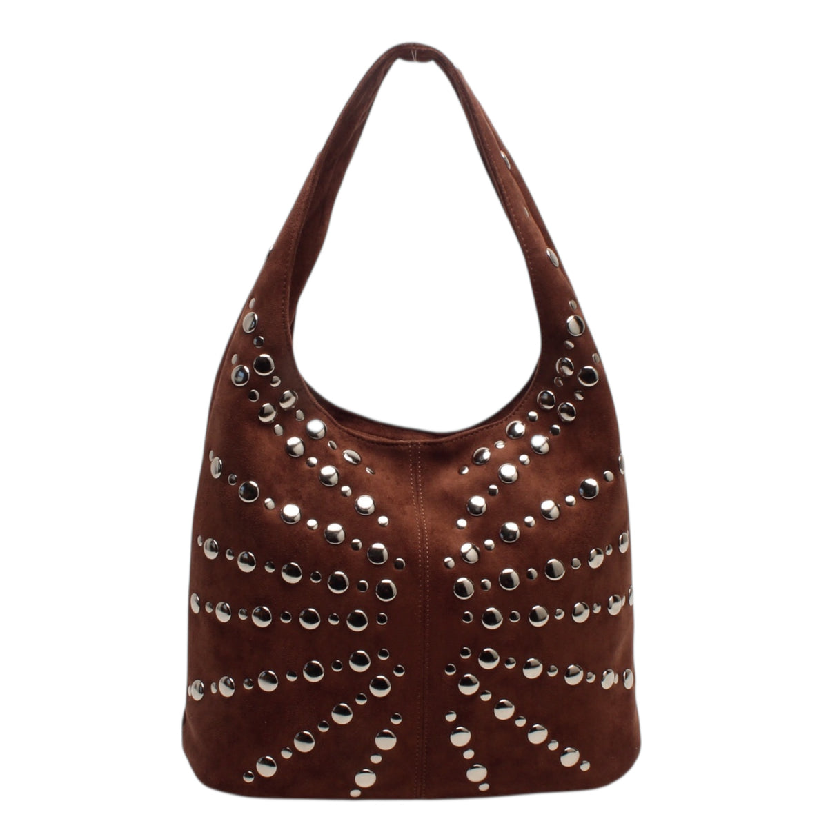 Tote bag suédine marron à clous